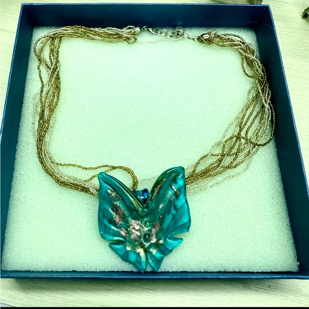 Venetian Multicolored Butterfly Necklace
